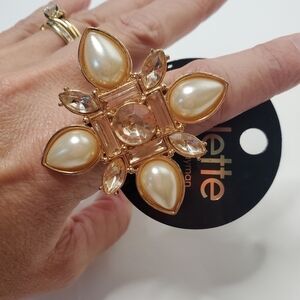Colette Women's Stretch Ring Faux Pearl